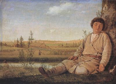 Alexei Venezianov Sleeping Shepherd Boy (mk22) china oil painting image